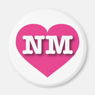 Imán Nuevo México Hot Pink Heart - Amo NM
