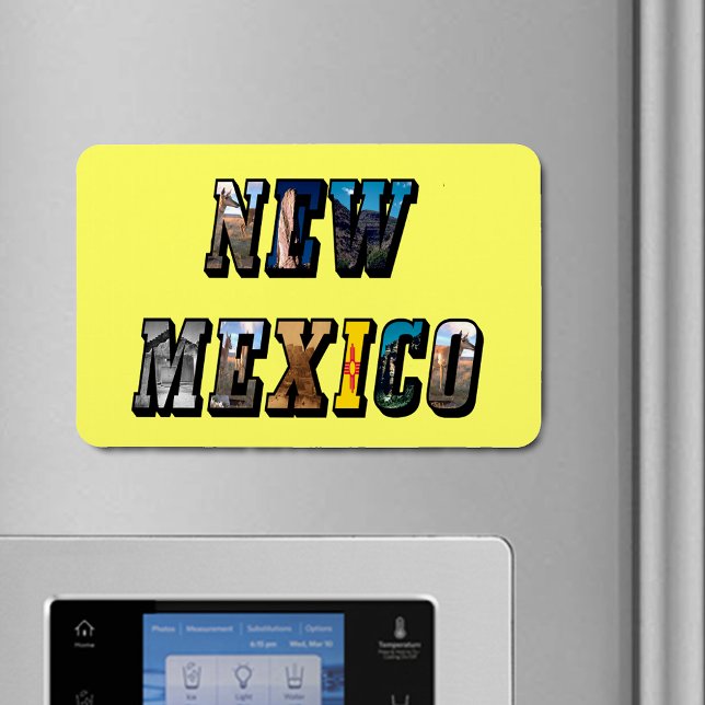 Imán Nuevo texto de imagen de México (New Mexico Picture Text Flexible Magnet)