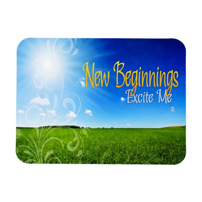 Imán "Nuevos comienzos" Motivación Afirmación Flexible (Horizontal)