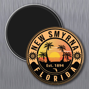 Imán Nuevos souvenirs Retro Sunset de Smyrna Florida