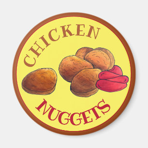 Imán Nuggets de pollo con comida chatarra de Ketchup