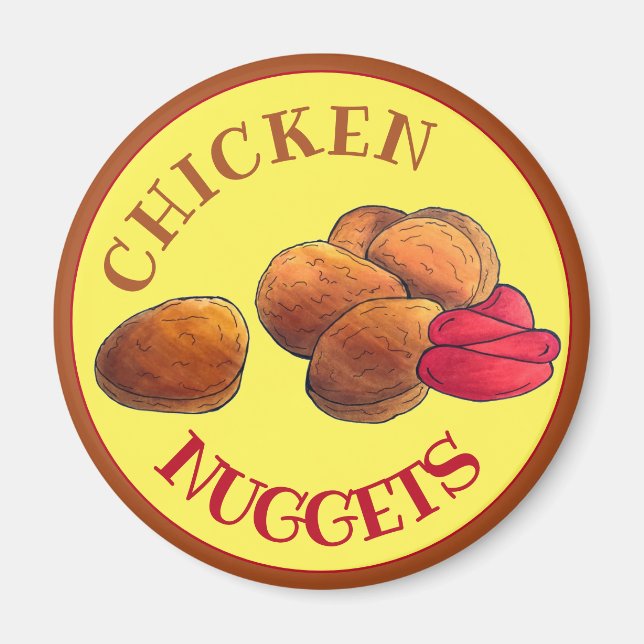 Imán Nuggets de pollo con comida chatarra de Ketchup (Frente)