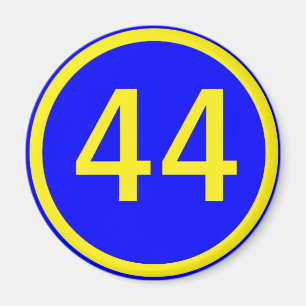 Imán number, 44, in a circle