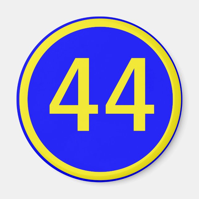 Imán number, 44, in a circle (Frente)