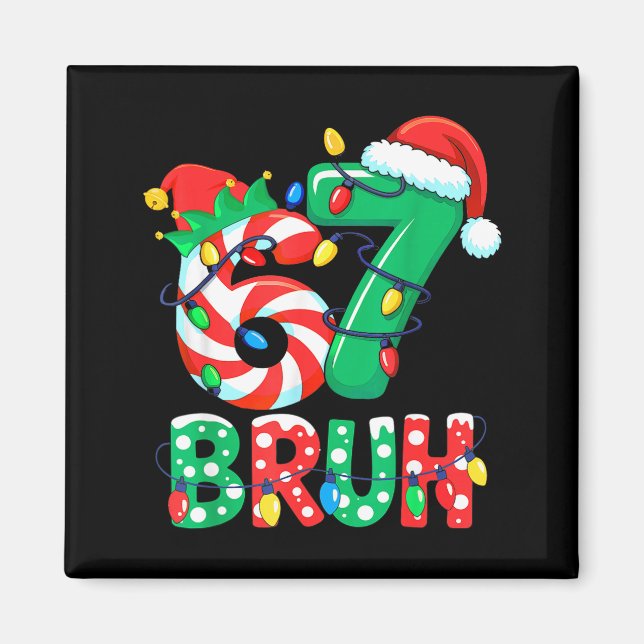 Imán Number 7 Funny Meme Saying 6 7 Six Seven Christmas (Frente)