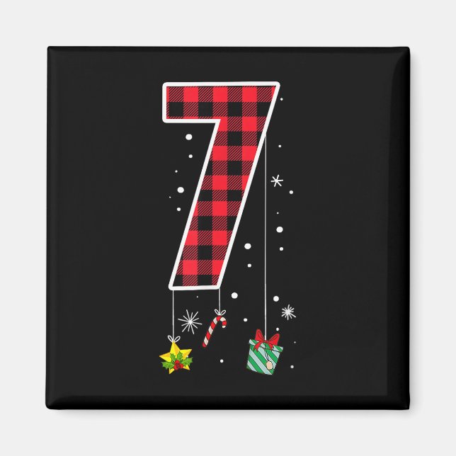 Imán Number 7 Funny Meme Saying 6 7 Six Seven Christmas (Frente)