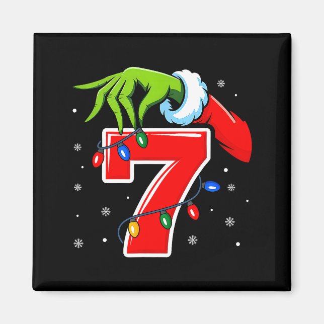 Imán Number 7 Matching 67 Meme Christmas Elf Hand Boys  (Frente)