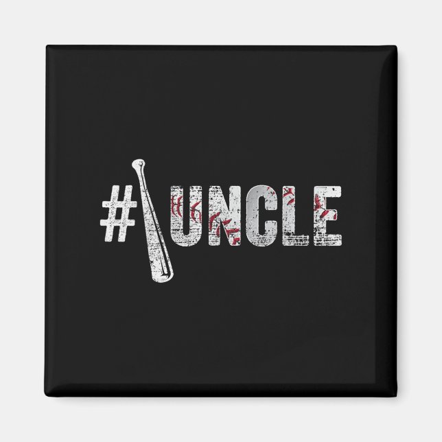 Imán Number One Baseball Uncle Fathers Day Funny Baseba (Frente)