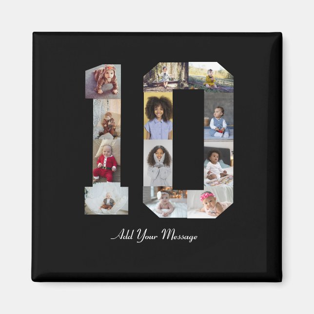 Imán Número 10 Collage de fotos (Frente)