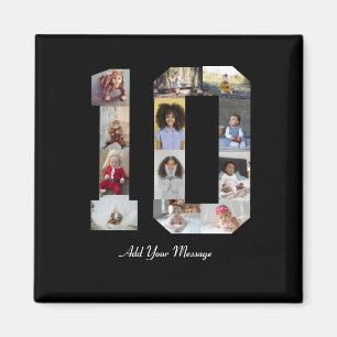 Imán Número 10 Poster de Collage de fotos