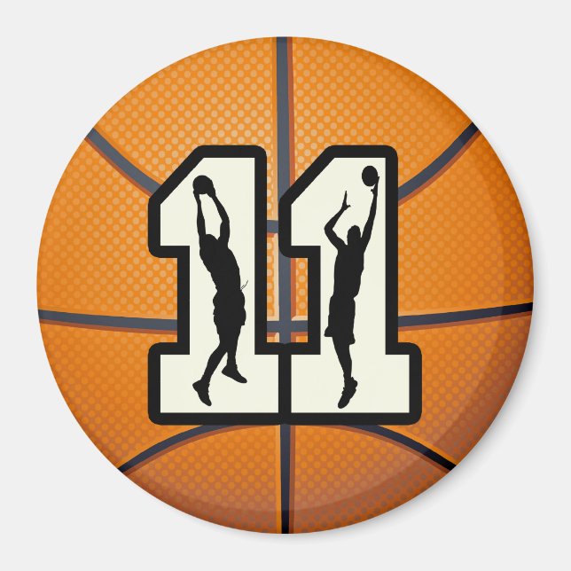 Imán Número 11 de Baloncesto y Jugadores (Frente)