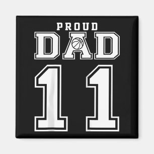 Imán Número 11 Proud Basketball Dad Personalizado