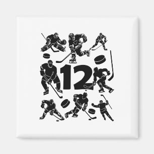 Imán Número 12 años Hockey sobre hielo Cumpleaños 12º (