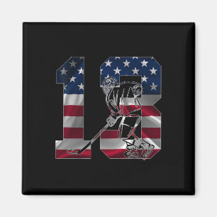 Imán Número 13 años hockey sobre hielo cumpleaños 13