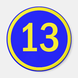 Imán número 13 en círculo