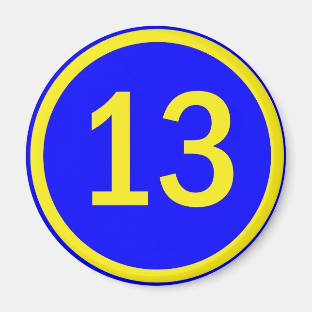 Imán número 13 en círculo (Frente)