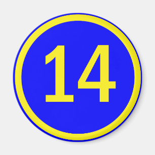 Imán número 14 en círculo