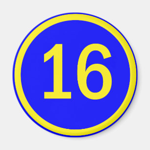 Imán número 16 en círculo