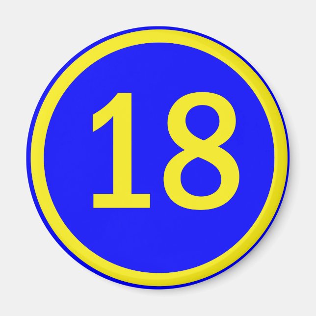 Imán número 18 en un círculo (Frente)
