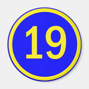 Imán número 19 en círculo