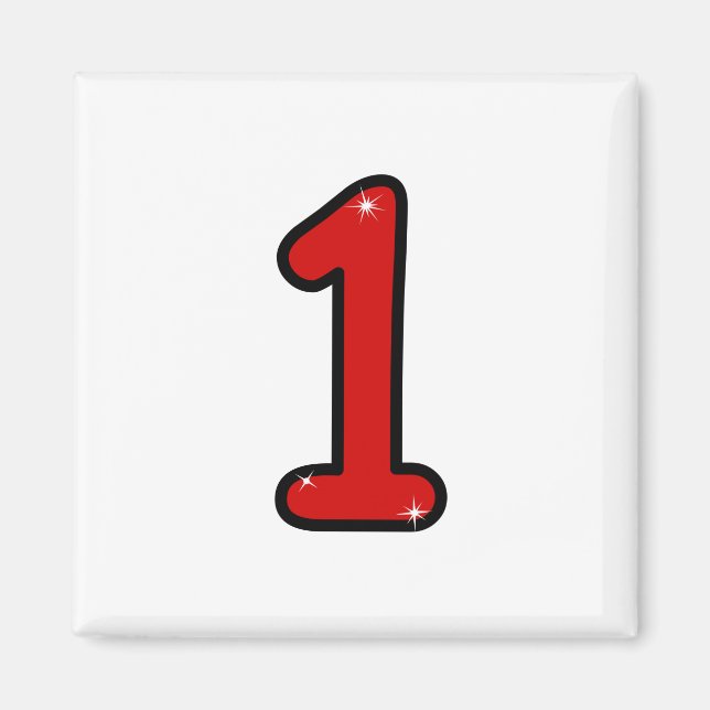 Imán Número 1, uno, 1 año, número 1, número uno (Frente)