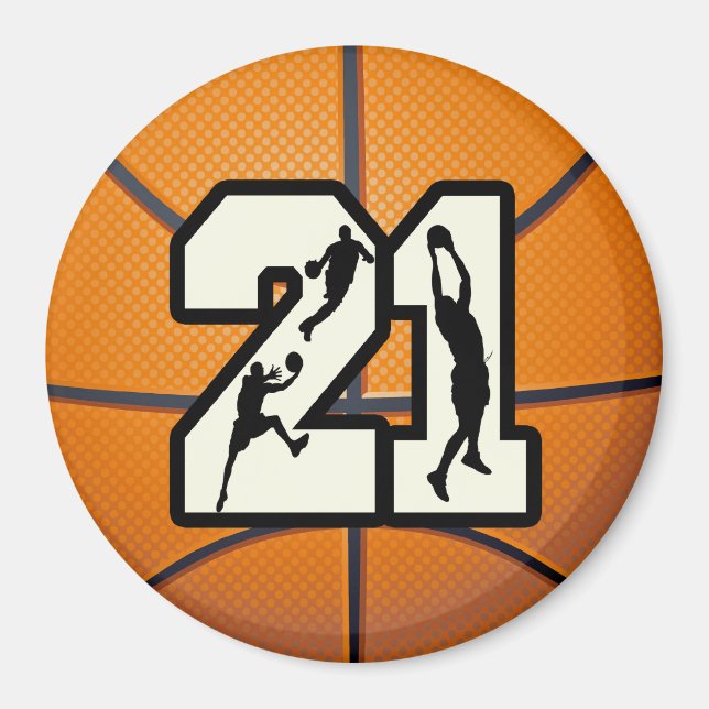 Imán Número 21 Baloncesto (Frente)