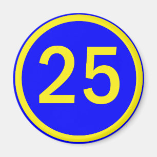 Imán número 25 en un círculo