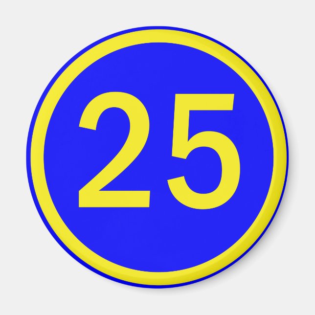 Imán número 25 en un círculo (Frente)