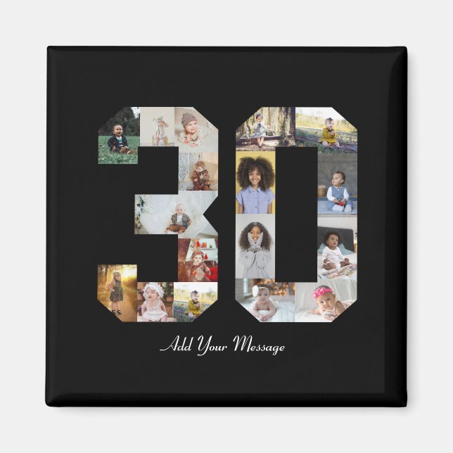 Imán Número 30 Collage de fotos (Frente)