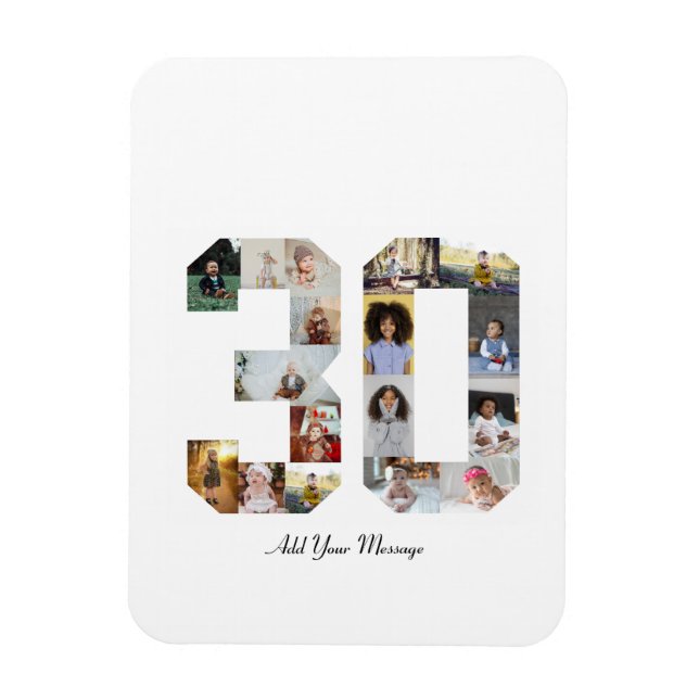 Imán Número 30 Collage de fotos (Vertical)