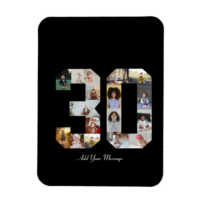 Imán Número 30 Collage de fotos (Vertical)