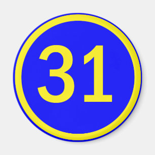 Imán número 31 en círculo