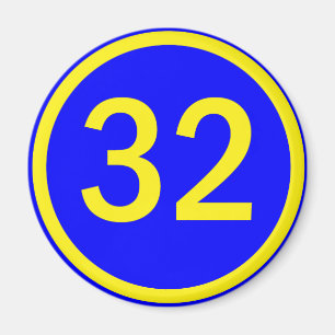 Imán número 32 en círculo