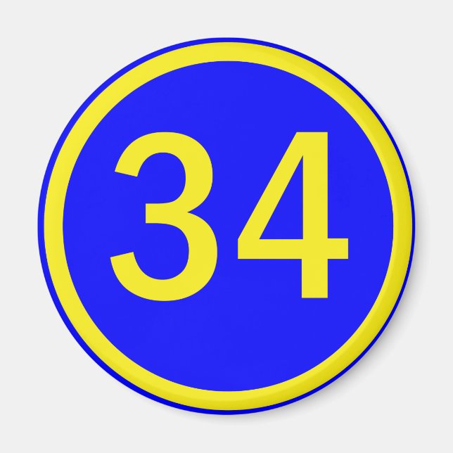 Imán número 34 en círculo (Frente)
