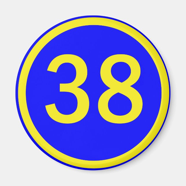 Imán número 38 en un círculo (Frente)