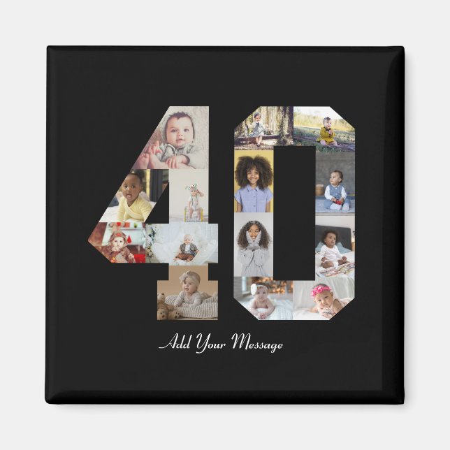 Imán Número 40 Collage de fotos (Frente)