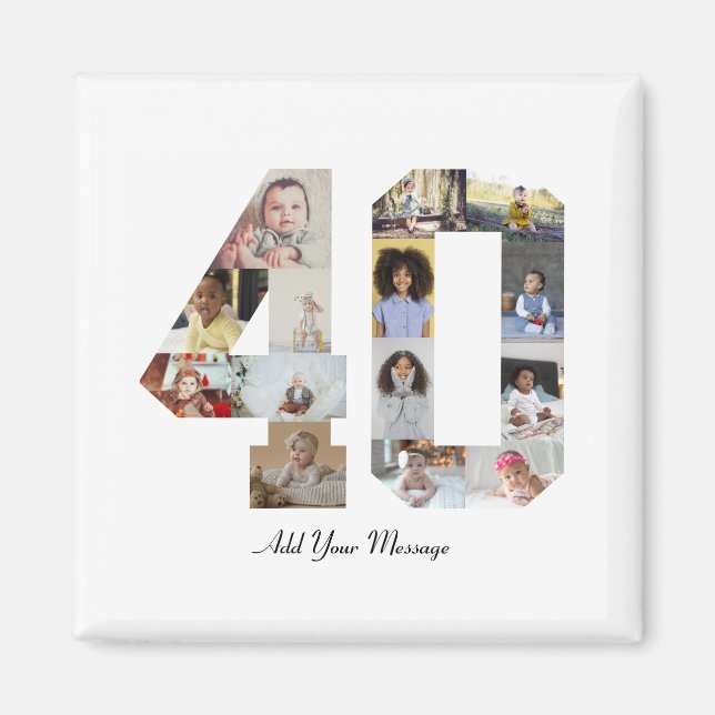 Imán Número 40 Collage de fotos (Frente)