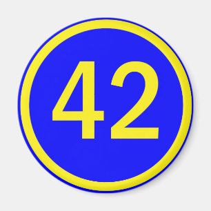 Imán número, 42, en un círculo