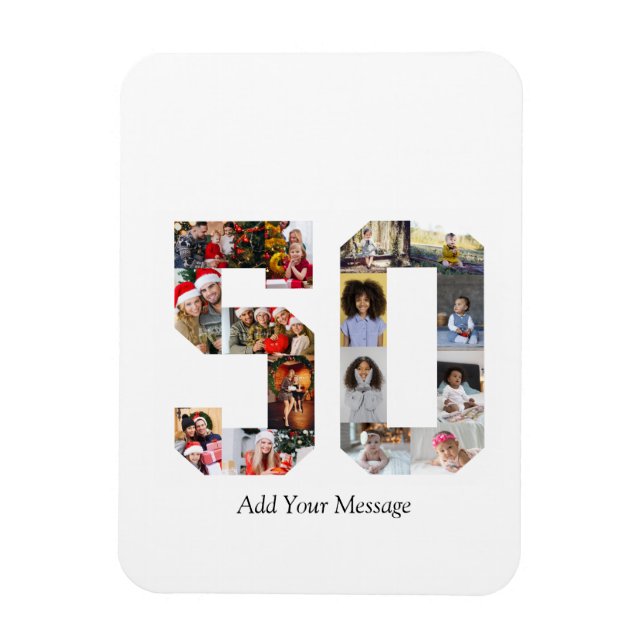 Imán Número 50 Collage de fotos (Vertical)