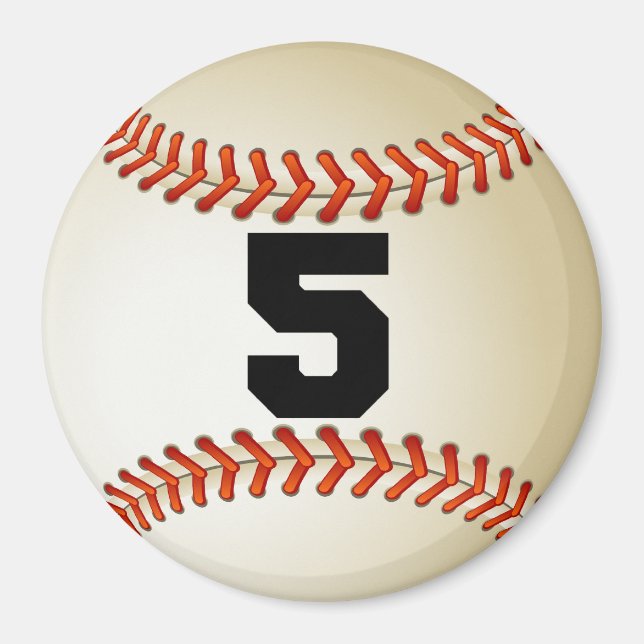 Imán Número 5 de béisbol (Frente)