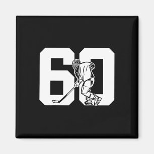Imán Número 60 años Hockey sobre hielo 60 cumpleaños 
