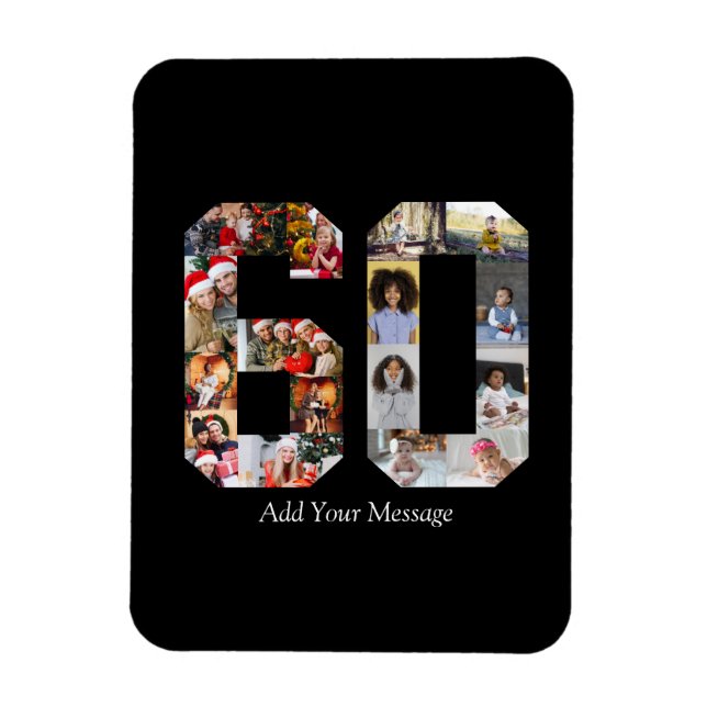 Imán Número 60 Collage de fotos (Vertical)