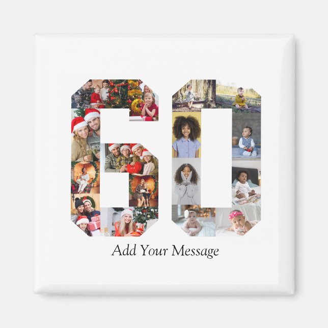 Imán Número 60 Collage de fotos (Frente)