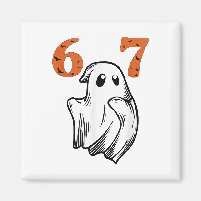Imán Número 67 Coincidencia Seis Siete 6 7 Meme Hallowe (Frente)