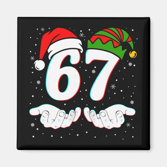 Imán Número 67 coincidente seis siete 6 7 Meme 6-7 Navi (Frente)