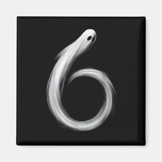 Imán Número 6 Fantasma Divertido Seis Siete 67 Meme de  (Frente)