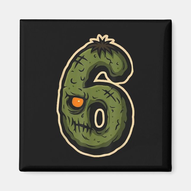 Imán Número 6 Monstruo 67 Meme Pareja Pareja Halloween (Frente)