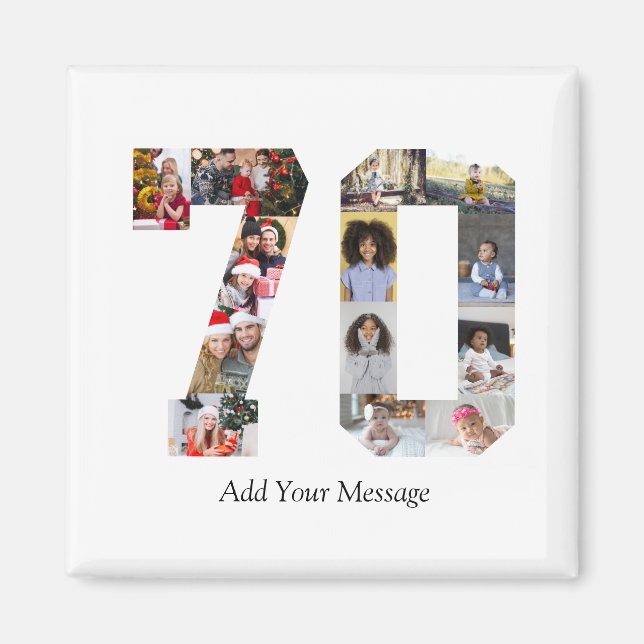 Imán Número 70 Collage de fotos (Frente)