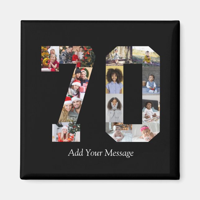 Imán Número 70 Collage de fotos (Frente)