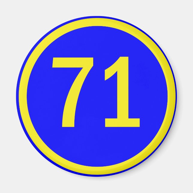 Imán número, 71, en círculo (Frente)